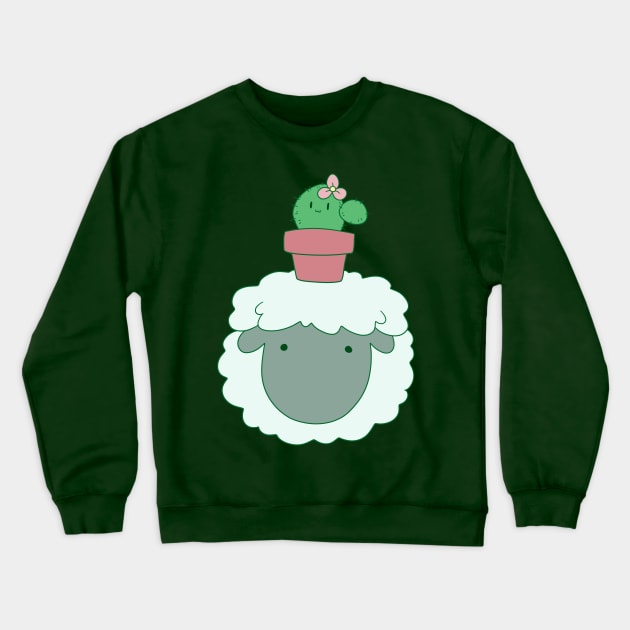 Cactus Sheep Face Crewneck Sweatshirt by saradaboru